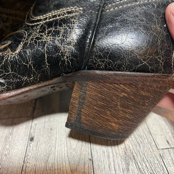 The Lizzie Boots by Corral lizard leather cowboy western boots size 6 wide black - Picture 5 of 9